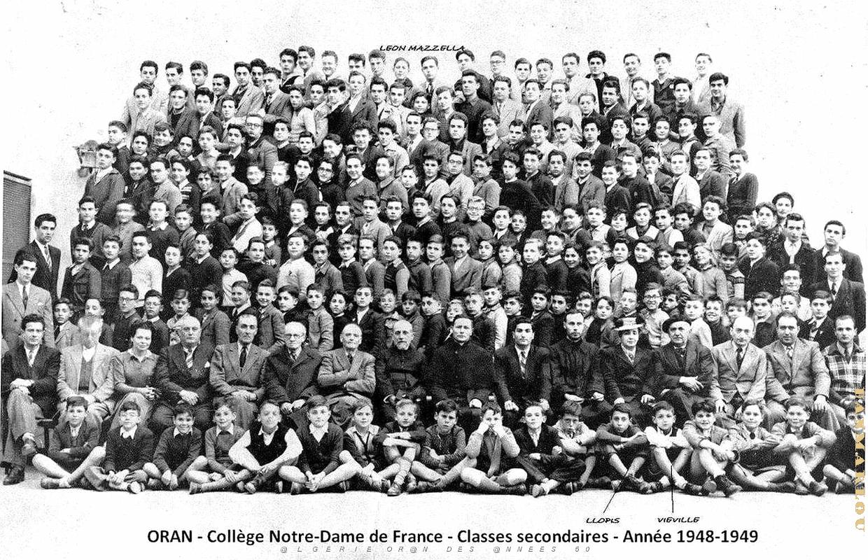 Oran - Rue Inkermann - College N.D. de France - Annee 1948-49.jpg